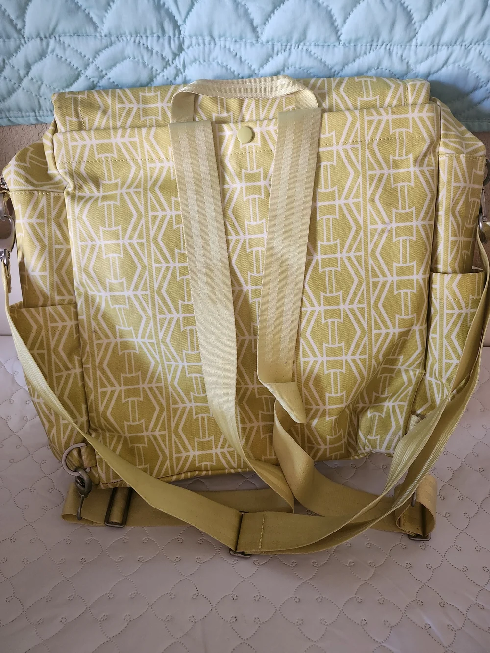 Petunia Pickle Bottom Yellowish Boxy Backpack
